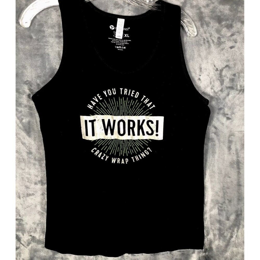 It works Woman’s Tops XL ￼Black Have You Tried That Crazy Wrap Thing It Works ￼